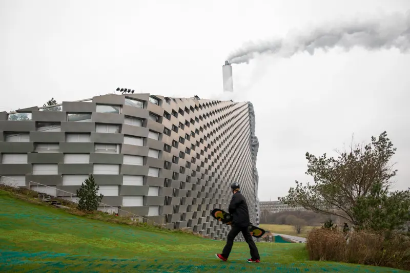 CopenHill, the waste-to-energy plant in Copenhagen with a ski slope down its roof